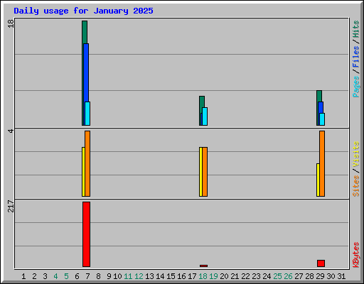 Daily usage for January 2025