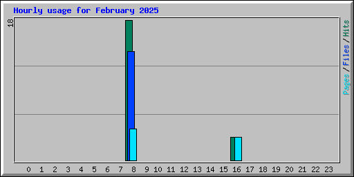 Hourly usage for February 2025
