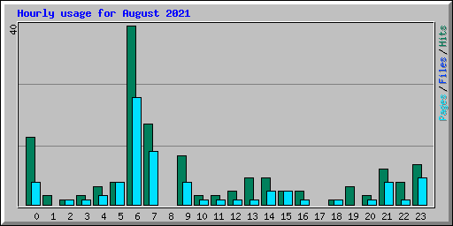 Hourly usage for August 2021