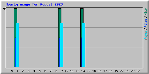 Hourly usage for August 2023