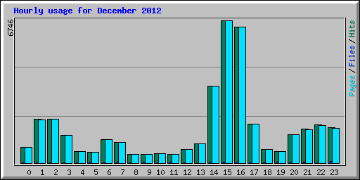 Hourly usage for December 2012