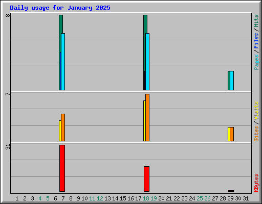 Daily usage for January 2025