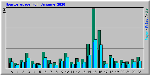 Hourly usage for January 2020