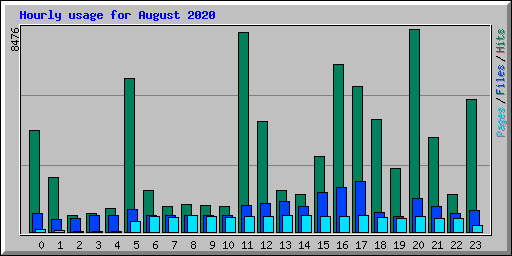 Hourly usage for August 2020
