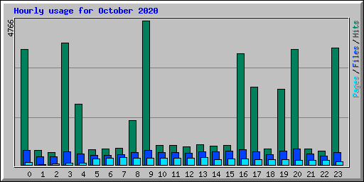 Hourly usage for October 2020