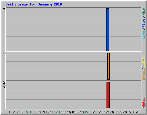 Daily usage for January 2019