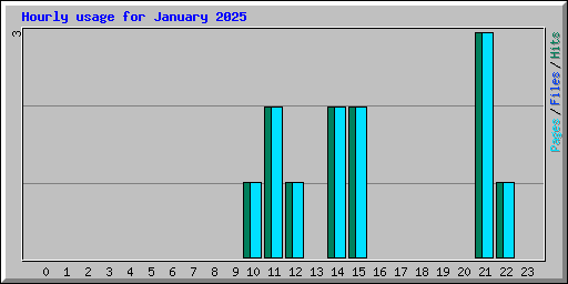 Hourly usage for January 2025