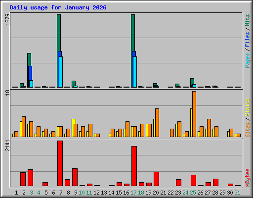 Daily usage for January 2026