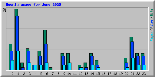 Hourly usage for June 2025