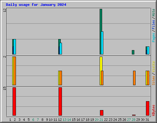 Daily usage for January 2024