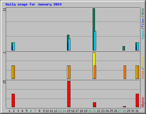 Daily usage for January 2024