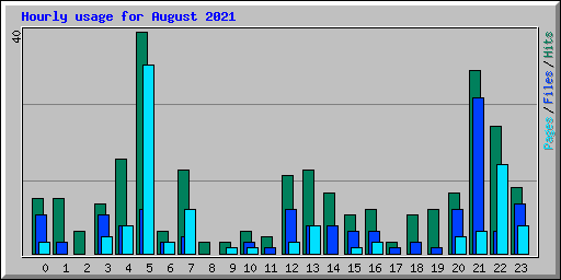 Hourly usage for August 2021