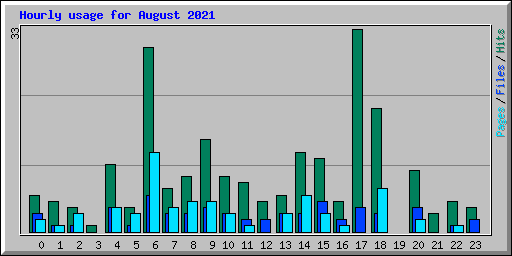 Hourly usage for August 2021